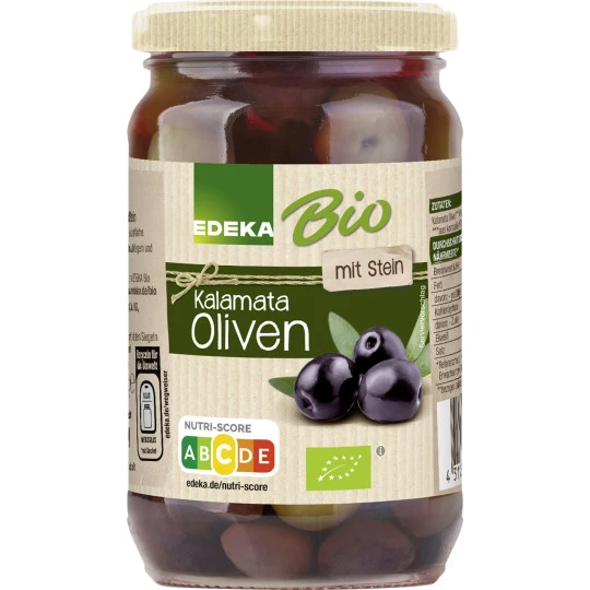 Bio Kalamata Oliven Mit Stein 350G 1 Bio Kalamata Oliven Mit Stein 350G