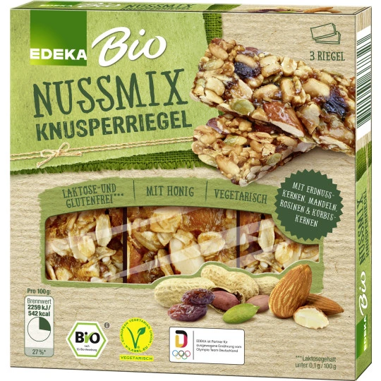 Bio Knusperriegel Nussmix 3ST 75G 1 Bio Knusperriegel Nussmix 3ST 75G