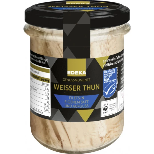Genussmomente Weißer Thun Filets In Eigenem Saft Und Aufguss 190G 1 Genussmomente Weißer Thun Filets In Eigenem Saft Und Aufguss 190G