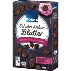 Schoko Dekor Blätter Zartbitter 60G